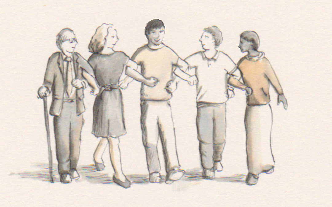 Solidarity Drawing of 5 people